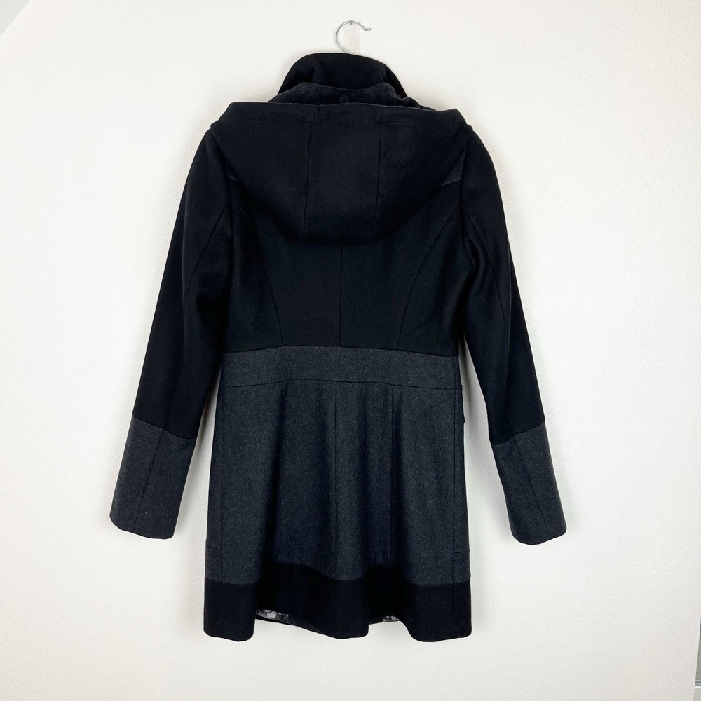 Guess Black Hooded Peacoat Winter Jacket - Picture 4 of 10